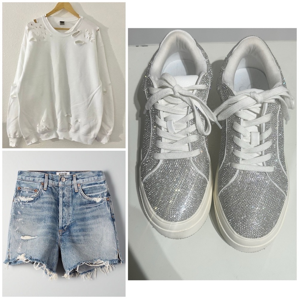 JESSICA SIMPSON RHINESTONE  SNEAKER . PRELOVED 
SIZE -7
